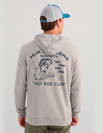 Huk Edisto Anglers Club Terry Hoodie - Heather Grey