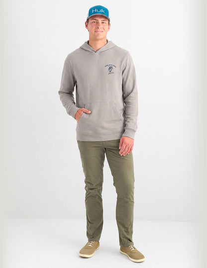 Huk Edisto Anglers Club Terry Hoodie - Heather Grey