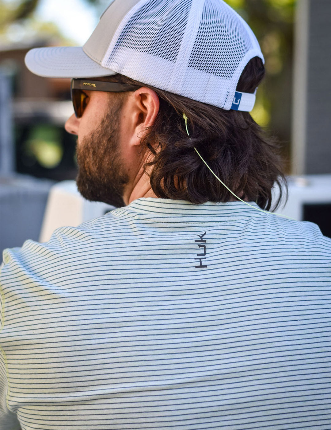 Huk Tasc Short Sleeve Crew - Seafoam Mist Mini-Stripe