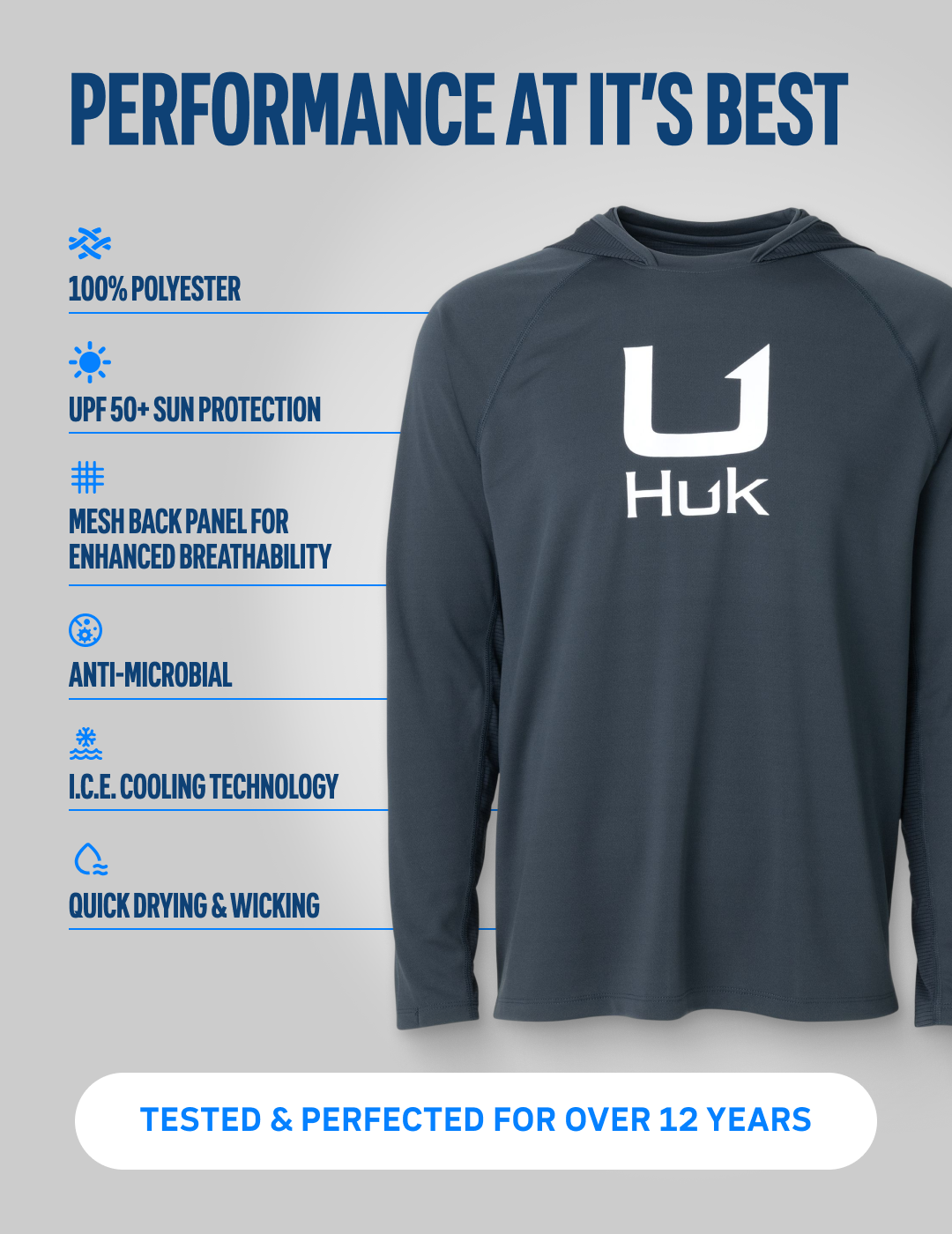 Huk Icon Performance Hoodie - Seagull