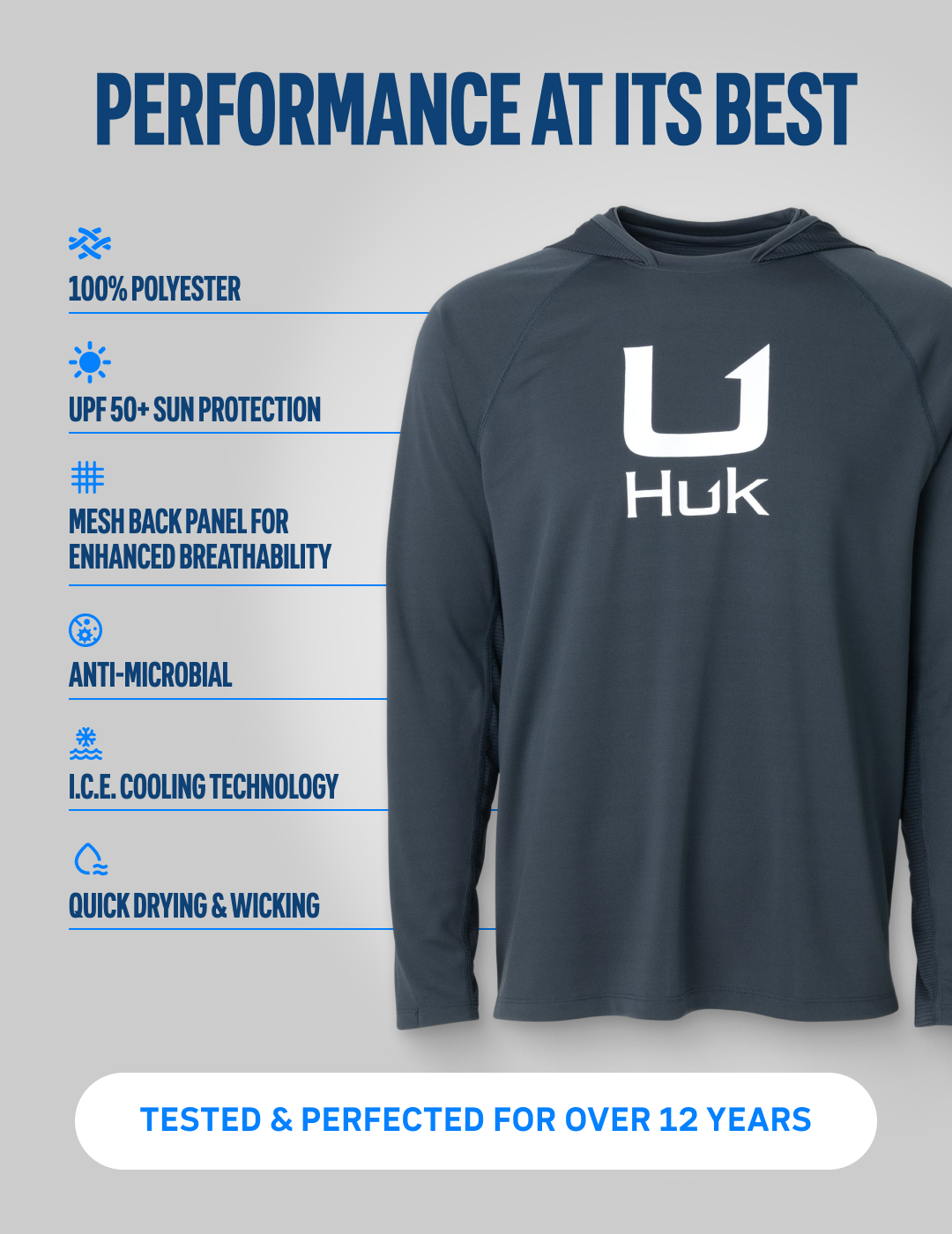 Huk Icon Performance Crew - Seagull