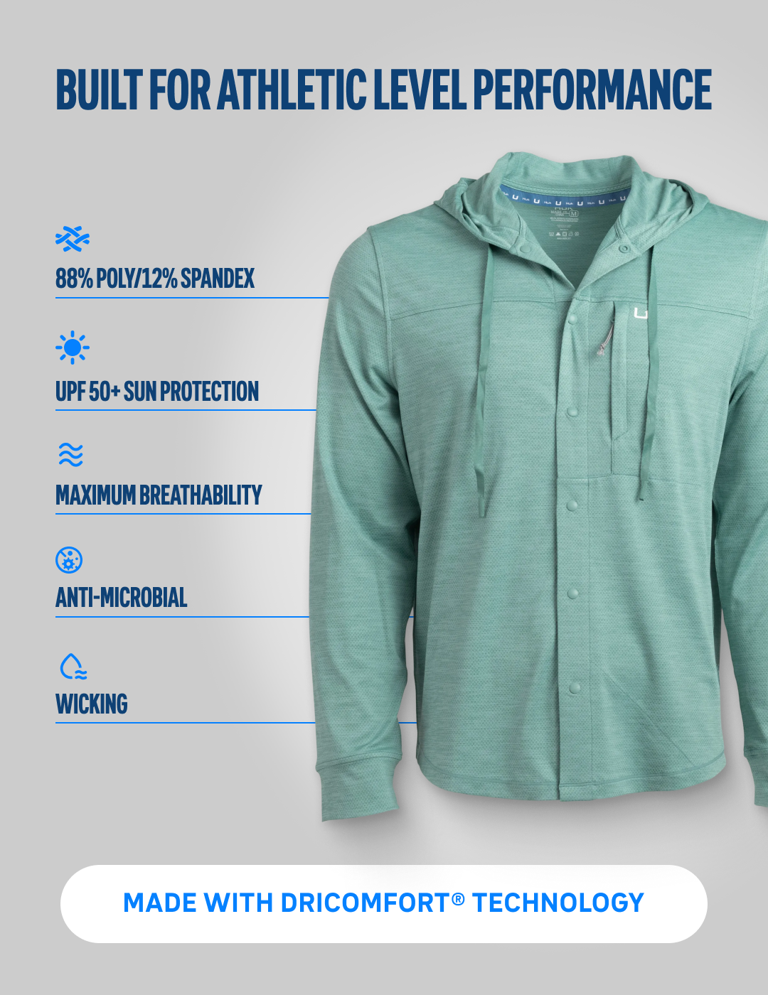 Huk Watershed Printed Hoodie Shirt - Coastal Drift Ombre